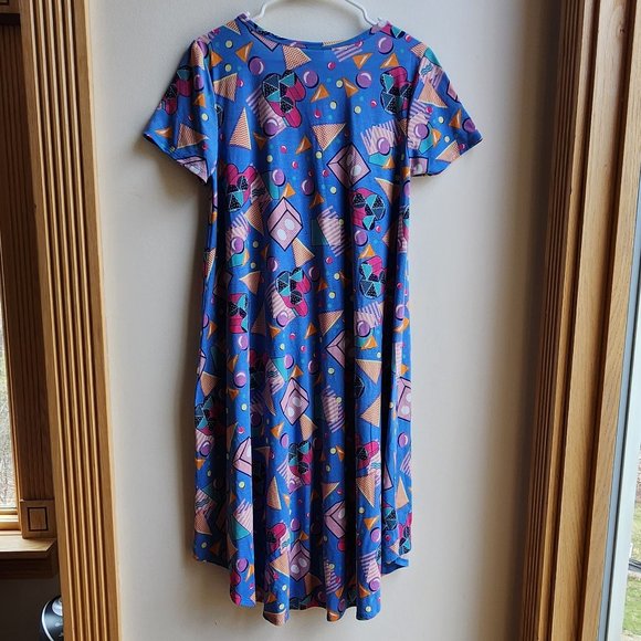 LuLaRoe 80s Geometric Print Midi Dress Size Medium - Picture 14 of 15